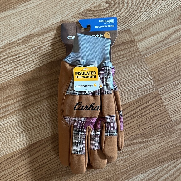 Women’s Carhartt Wild Rose Plaid Insulated Work Gloves - Picture 2 of 5